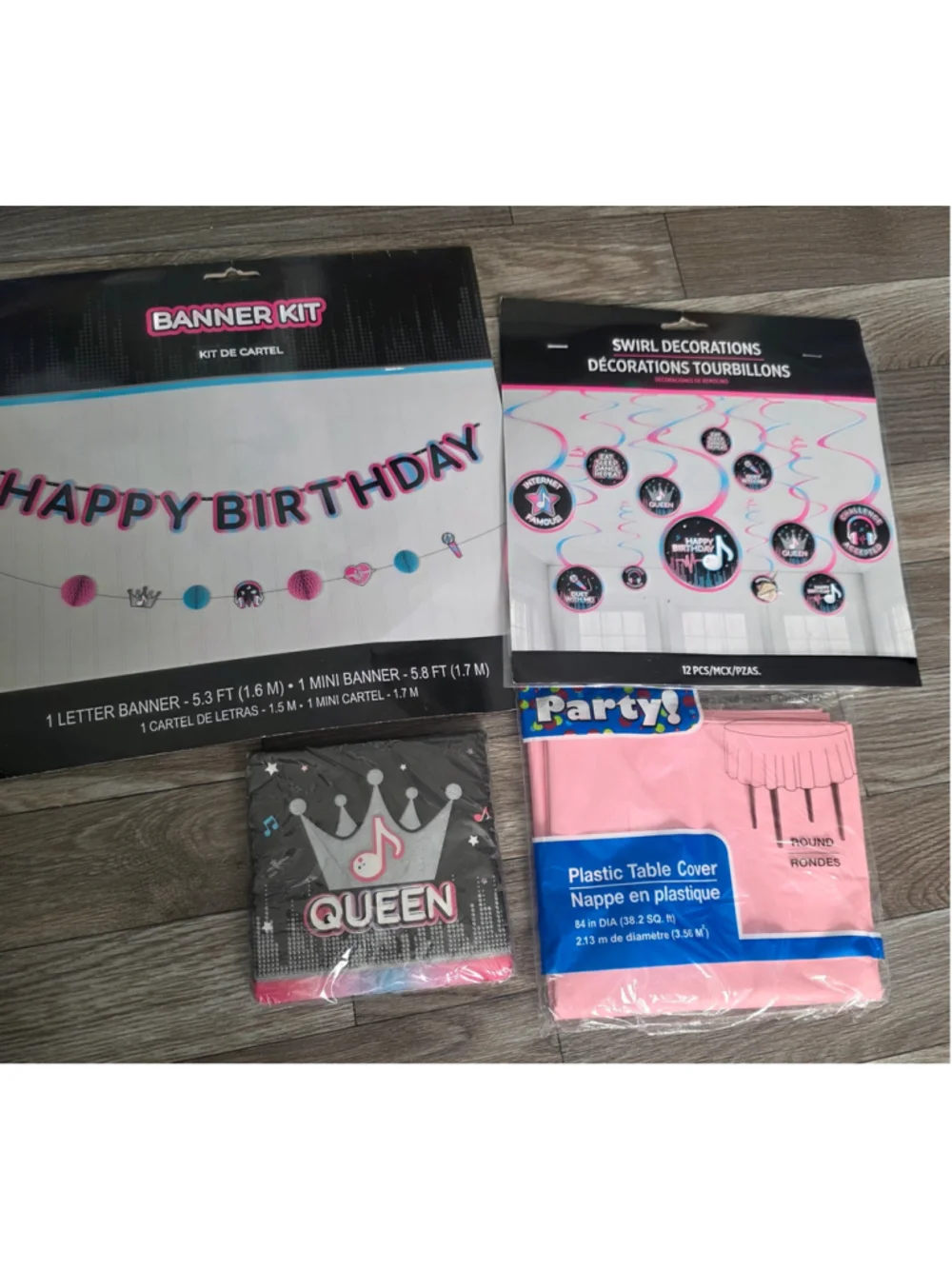 Girls Unbranded Party Decoration Set One Size Pink Black